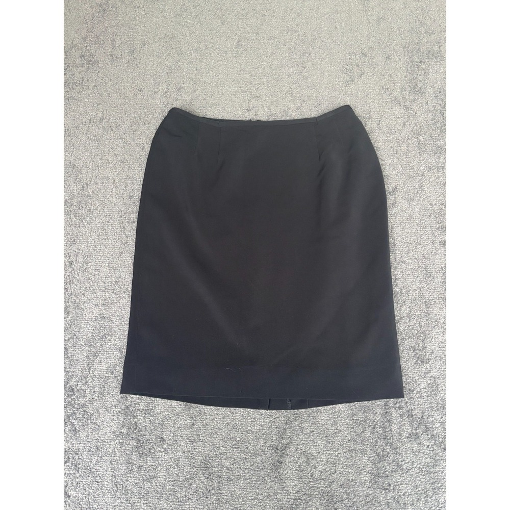 Le Suit Pencil Skirt Women's Size 8 Black 100% Polyester Knee Length Pull‎ On
